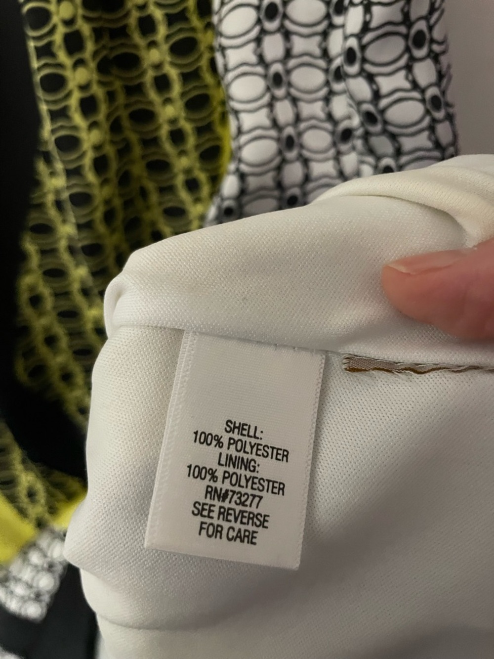 Dana Buchman Yellow, Black & White Geometric Mini Dress - Picture 4 of 4
